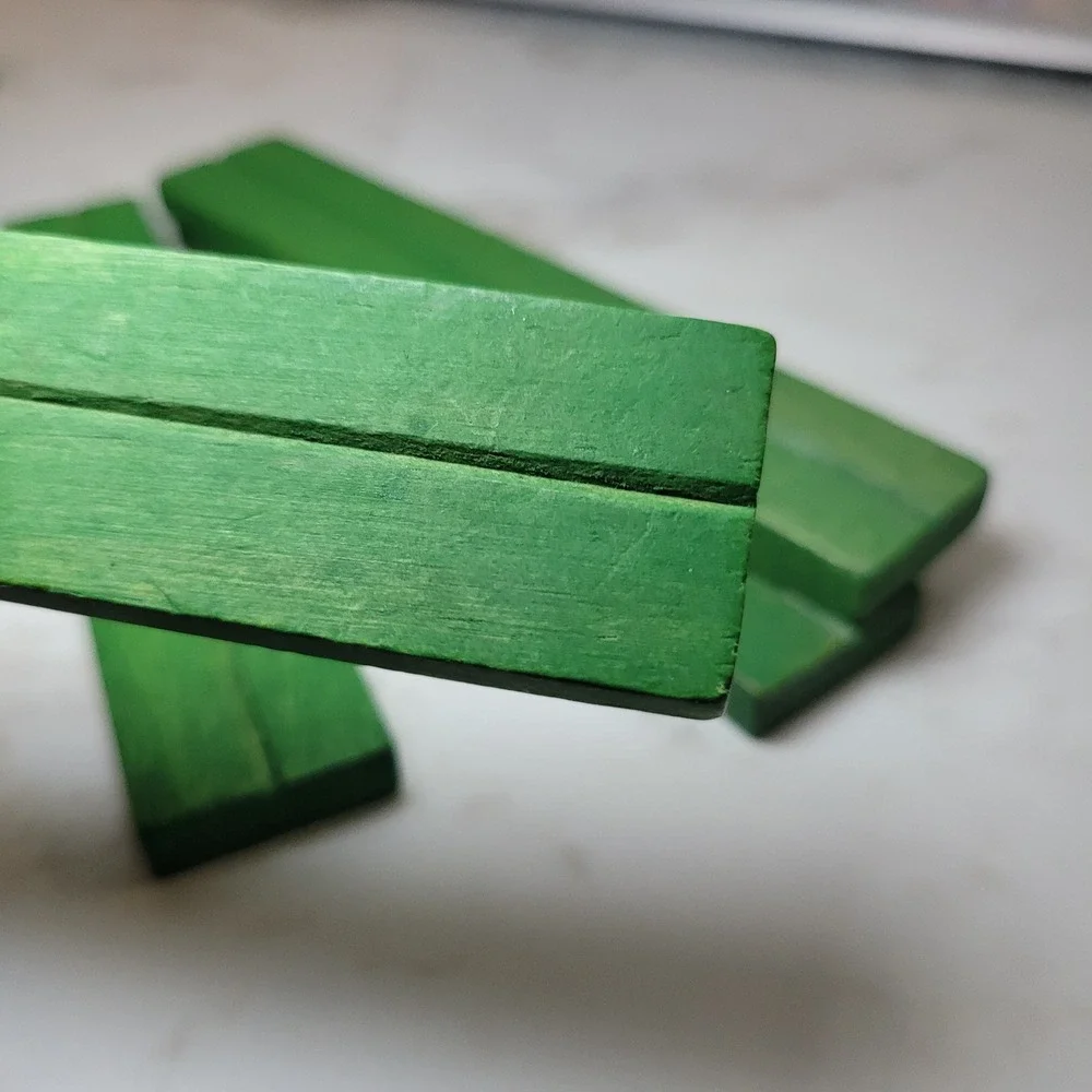 Vintage Lincoln Logs Green Flat 6 Inch‎ Small Roof